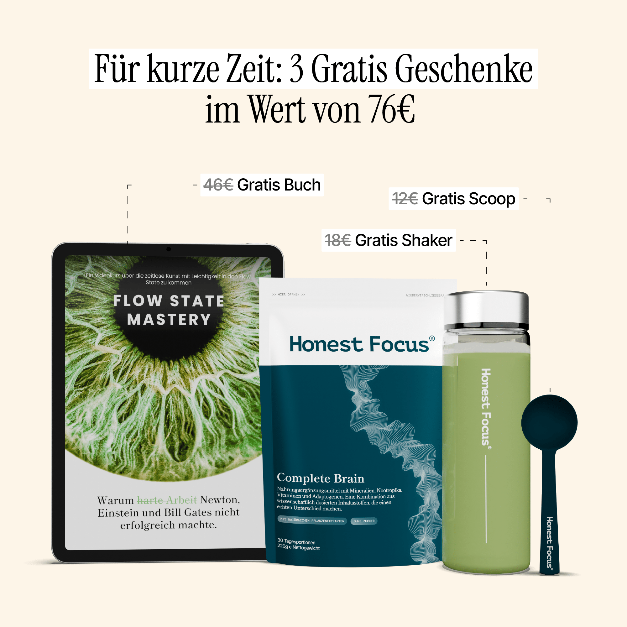 Gehirn-Nährstoffdrink | Honest Focus®